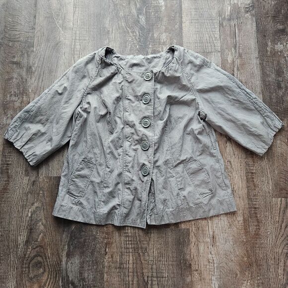 Lane Bryant Grey Collarless Jacket - Picture 1 of 2